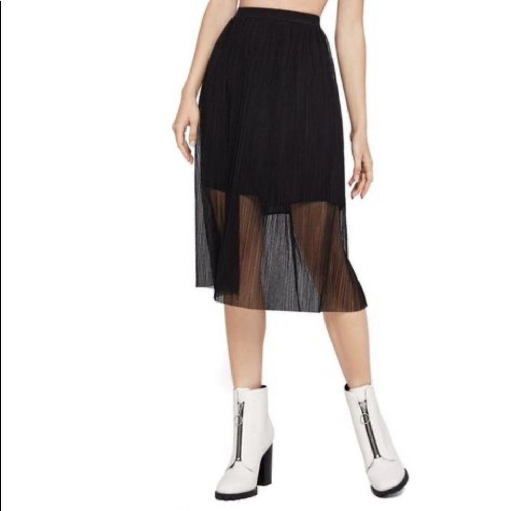 BCBGeneration Midi Tulle Overlay Skirt